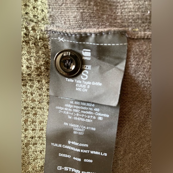 G-star Raw Yuilie Cardigan Knit - size US S - Army green colour - Picture 9 of 12